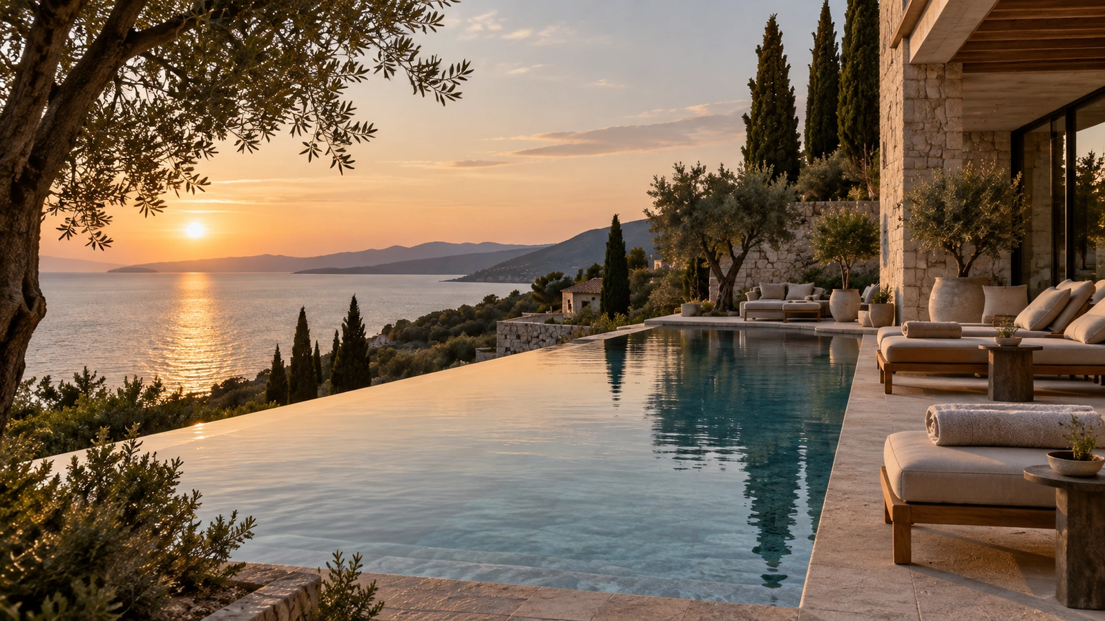 Dida Resort infinity pool overlooking the Adriatic